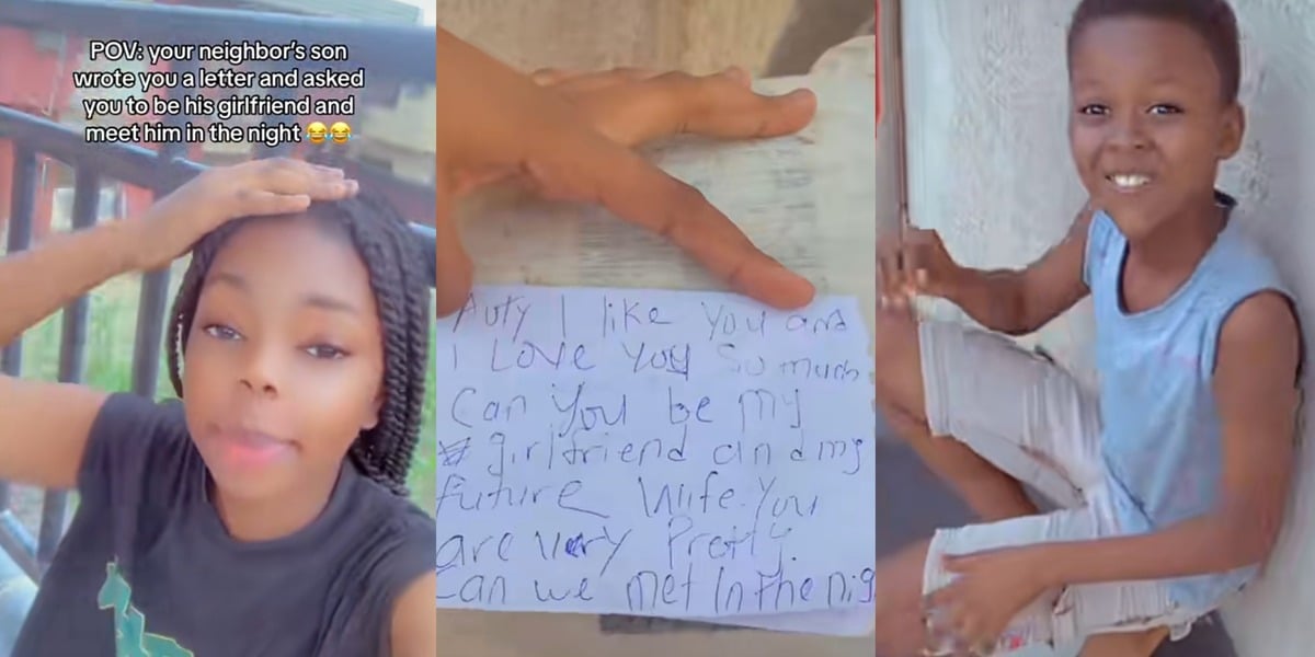Neighbor's son writes love letter to lady, requests nighttime meeting