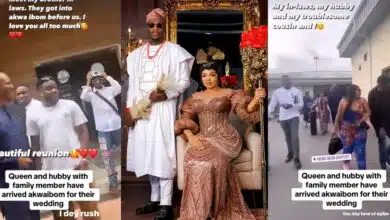 "Meet my in-laws" - Beautiful scene as Queen welcomes brother, sister-in-laws to Akwa Ibom for wedding to fiancé