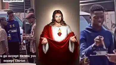 "Accept Jesus Christ or ₦2k" - Shock as Nigerian man ignores heavenly race, picks ₦2,000 over Jesus Christ