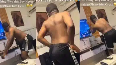 "A finished man" - Nigerian man dances shirtless, displays twerking skills to impress crush on Live video call