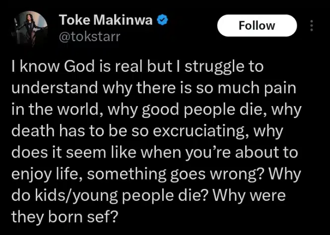 Toke Makinwa on why she tore her prayer requests 