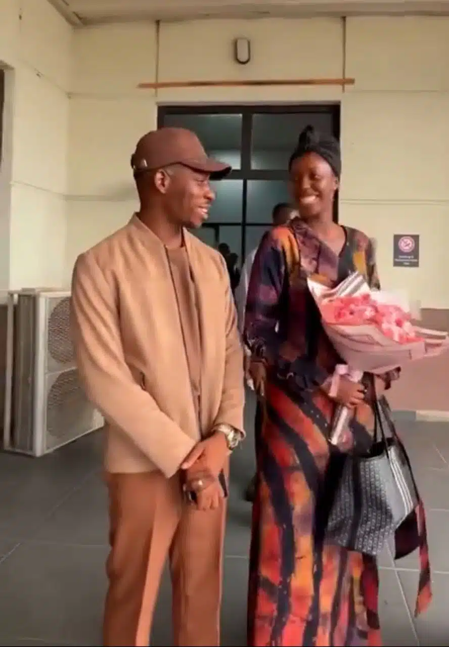 "Why she dress like an old woman?" - Speculations as Moses Bliss and wife attend worship concert