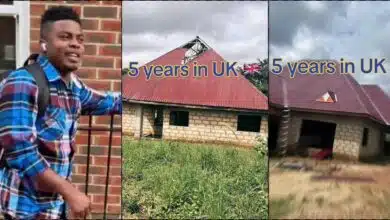 Man flaunts progress of house in Nigeria after 5 years of hustling in UK