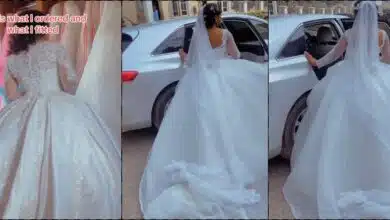 Lady weeps, shares gown ordered versus what she got on wedding day