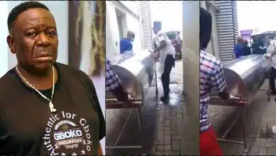 Moment Mr Ibu's body leaves hospital for his hometown