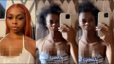 Lady disappointed as she flaunts look in newly bought N3500 mirror