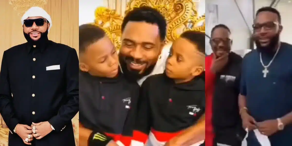 E-money melts hearts as he vows to take care of Jnr Pope’s children