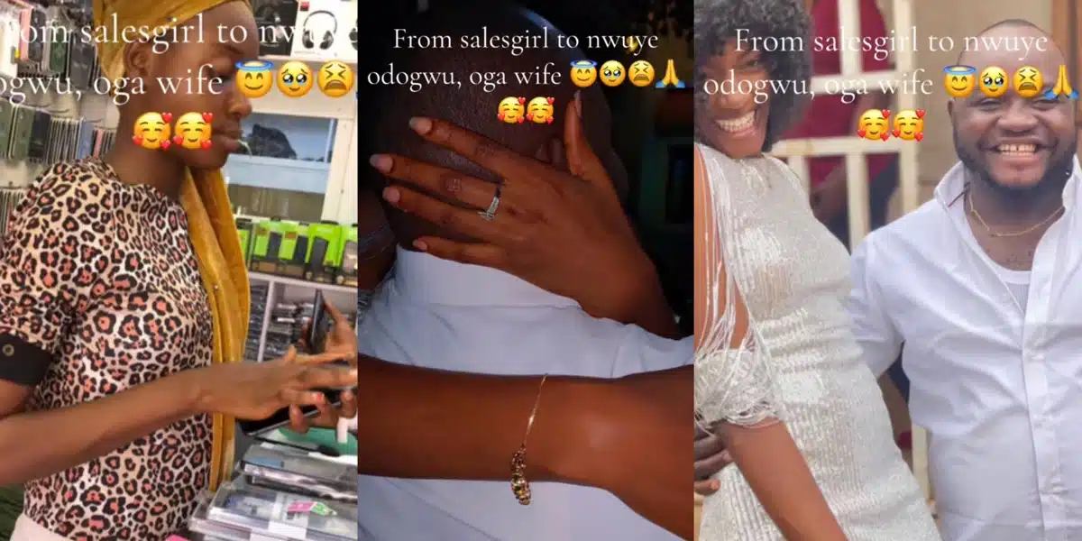 Beautiful lady turns oga’s wife after serving as sales girl