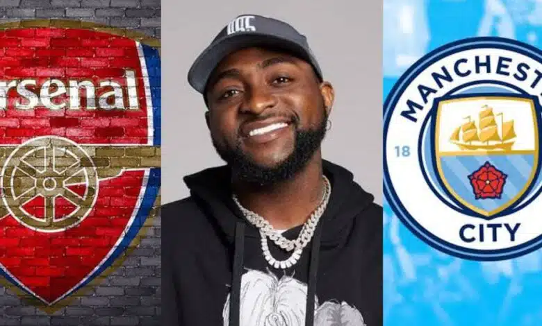 "Davido and failure is like 5 & 6" - Fans react to Davido's surprise choice between Manchester City FC and Arsenal