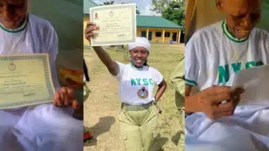 "Mama, they rejected me, but you didn't leave" - Grandma cries for joy as granddaughter completes NYSC