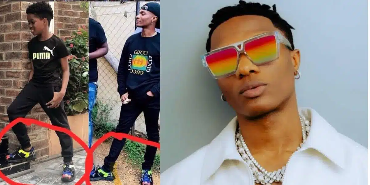 Photo of Wizkid and son, Boluwatife sharing same shoes goes viral amid Davido beef