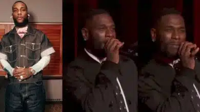 Moment Burna Boy struggles to read from the Teleprompter during an award presentation