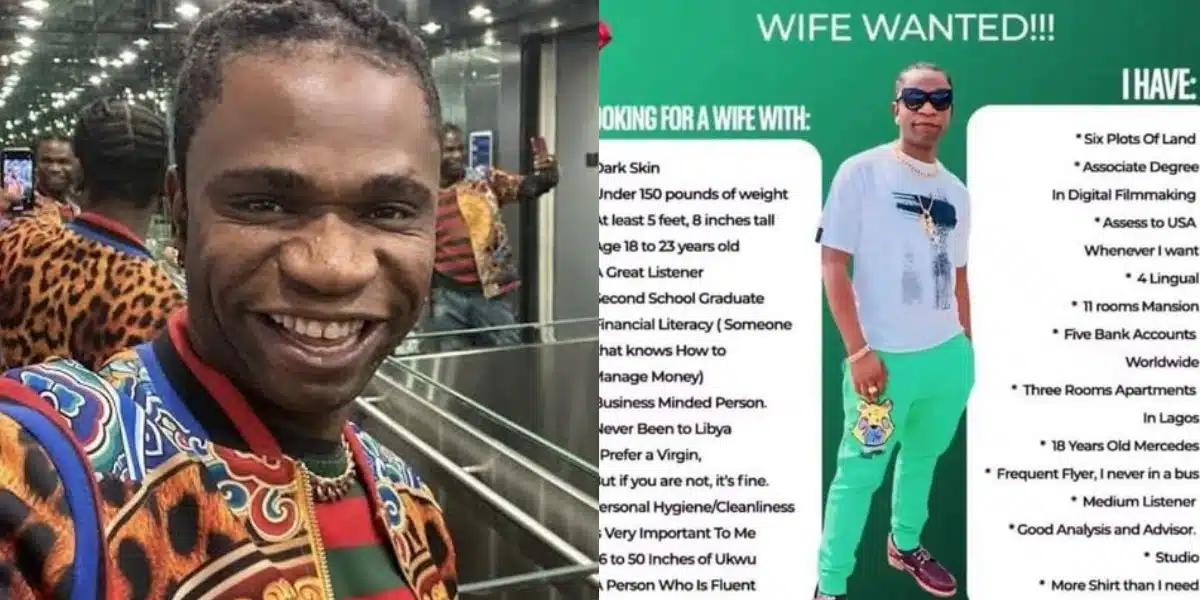 Speed Darlington launches search for a wife, outlines attributes