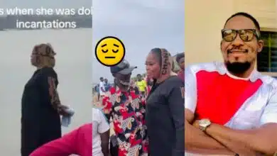 Jnr Pope: Video of Regina Daniels' mom appealing to water spirits