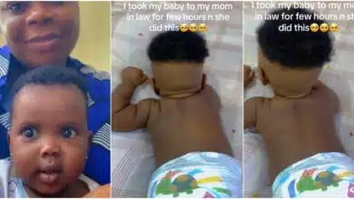 Lady who left her baby with mother-in-law for just 1 hour cries out after returning to see her child