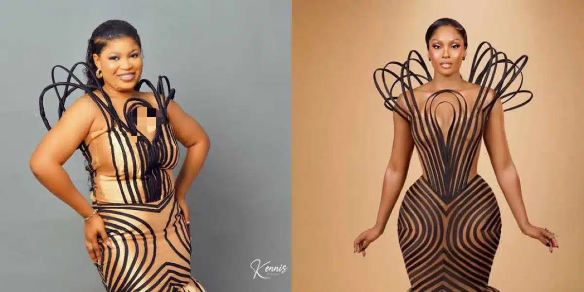 Lady recreates Osas Ighodaro’s dress for the AMVCA on her birthday