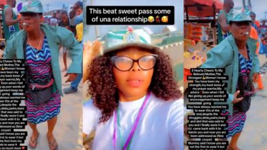 Proud mother screams, dances, blows whistle at market square as daughter graduates, completes NYSC