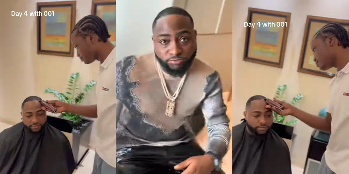 Davido's personal barber flies to Dubai to give him haircut