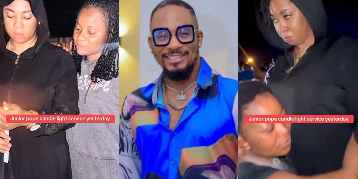 Nollywood stars gather for emotional candlelight vigil for late actor, Junior Pope