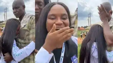 Nigerian cries uncontrollably as daughter graduates from Ambrose Alli University, Ekpoma