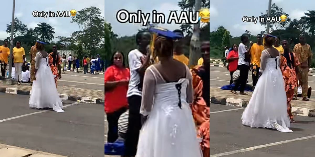 AAU student attends matriculation in wedding dress