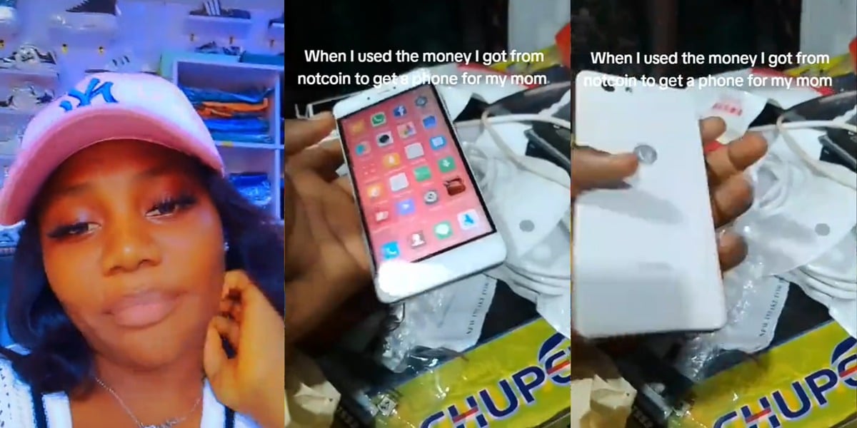 Nigerian lady uses Notcoin earnings to buy mother a brand new phone