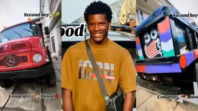 Nigerian man celebrates big win with brand new ₦18.5m trailer truck