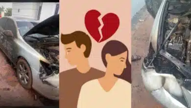 Nigerian lady sets boyfriend's car ablaze as he damages her iPhone 14 Pro Max