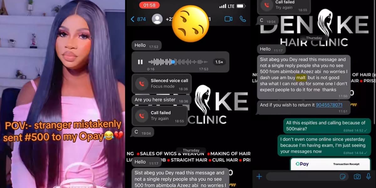 Nigerian lady in disbelief as stranger rants in 17-minute WhatsApp voice note over ₦500 bank error transfer