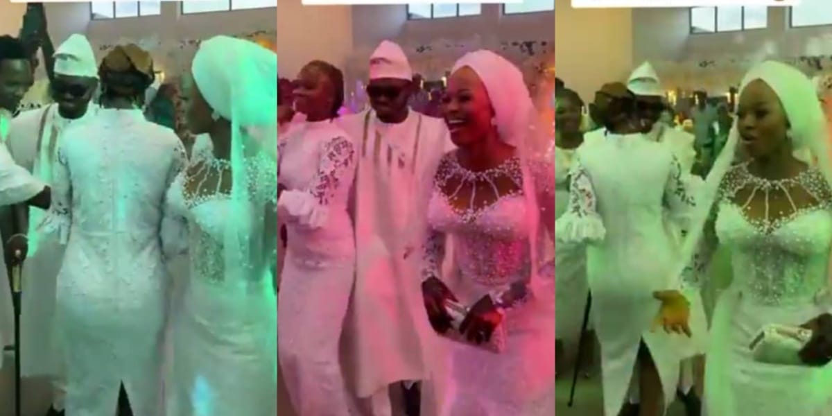 Drama as lady prevents groom from dancing with his bride on their wedding day