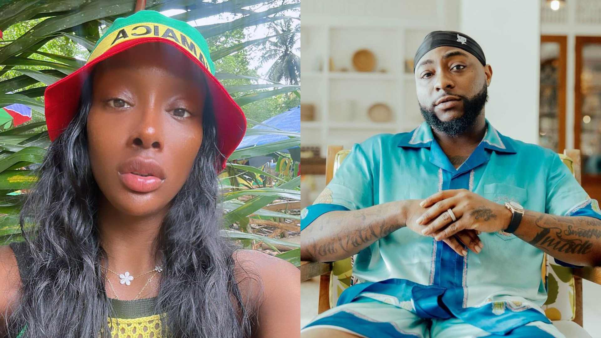 Davido’s alleged ex-side chick, Anita Brown trails him to Jamaica, quizzes him