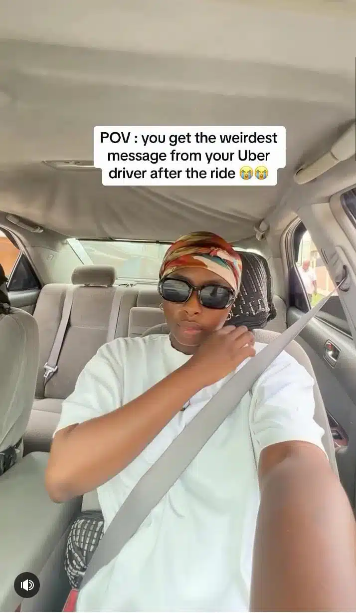 Lady shares disturbing voice recording she received from Uber driver after ride