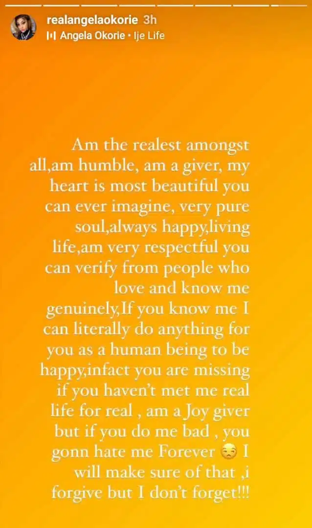 If you go Facebook and some of this social media platforms this bombastic things say their mama Dey mad, dem say their mama and papa get mental health, Imagine They are channeling what am saying to madness, dirty people even my pictures wey una Dey merge with theirs,Zubby M and mercy M looks more like mad people Ndi ara, the only thing you people know how to do is to kill and destroy cos that's what the devil do,keep paying people to tarnish my image,against all odds truth must be told, I Warned y'all to leave me alone, una no gree, This is just the beginning!!