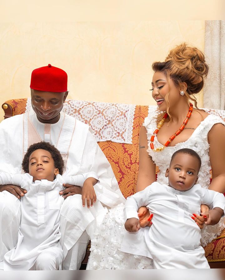 Regina Daniels, Ned Nwoko and their children