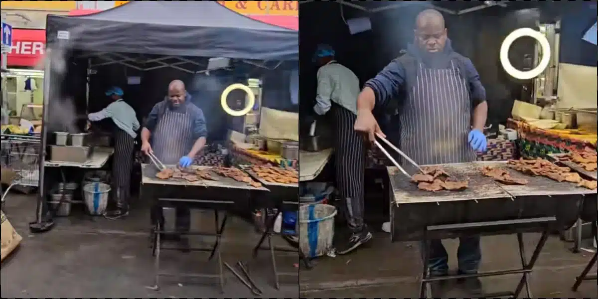 Nigerian man selling suya in London sparks reactions