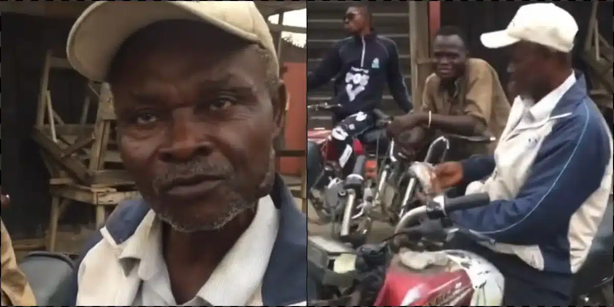 Aged okada rider reveals reason for business despite having kids with cars