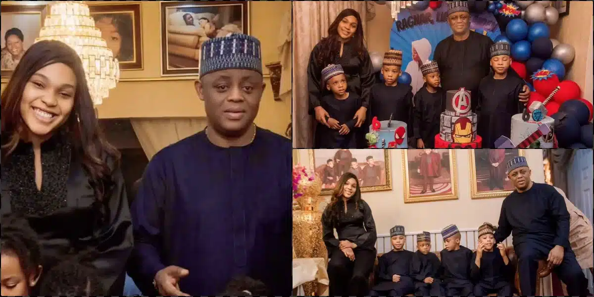 FFK throws birthday party for triplets, replaces ex-wife with mystery woman