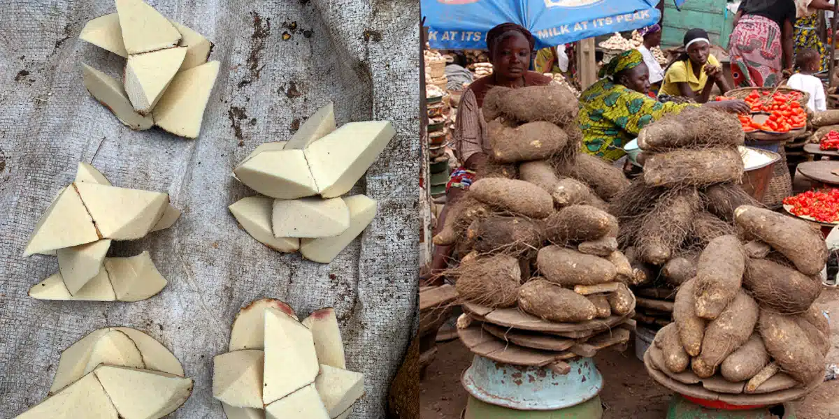 Hardship: Nigerians react to sale of raw yam slices in market