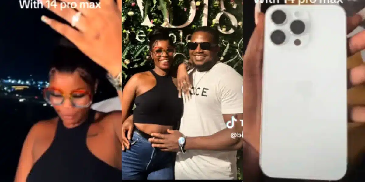 Nigerian man proposes to girlfriend with iPhone 14 Pro Max