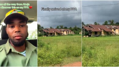 Corps member in severe pain as NYSC posts him to abandoned, ancient school