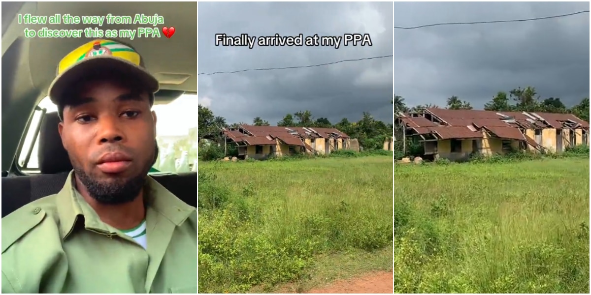 Corps member in severe pain as NYSC posts him to abandoned, ancient school