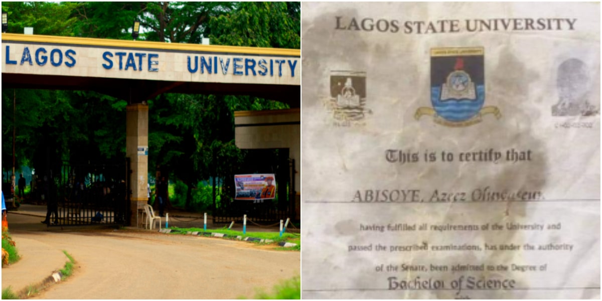 LASU reacts to original degree certificate found at ‘Suya’ spot