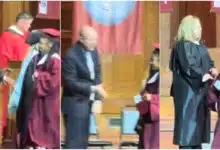 Moment graduate ignores her lecturers, refuses their handshakes on graduation day