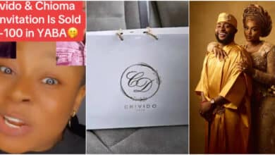 CHIVIDO24: Lady cries out over fake Davido wedding invitation cards being sold in Lagos