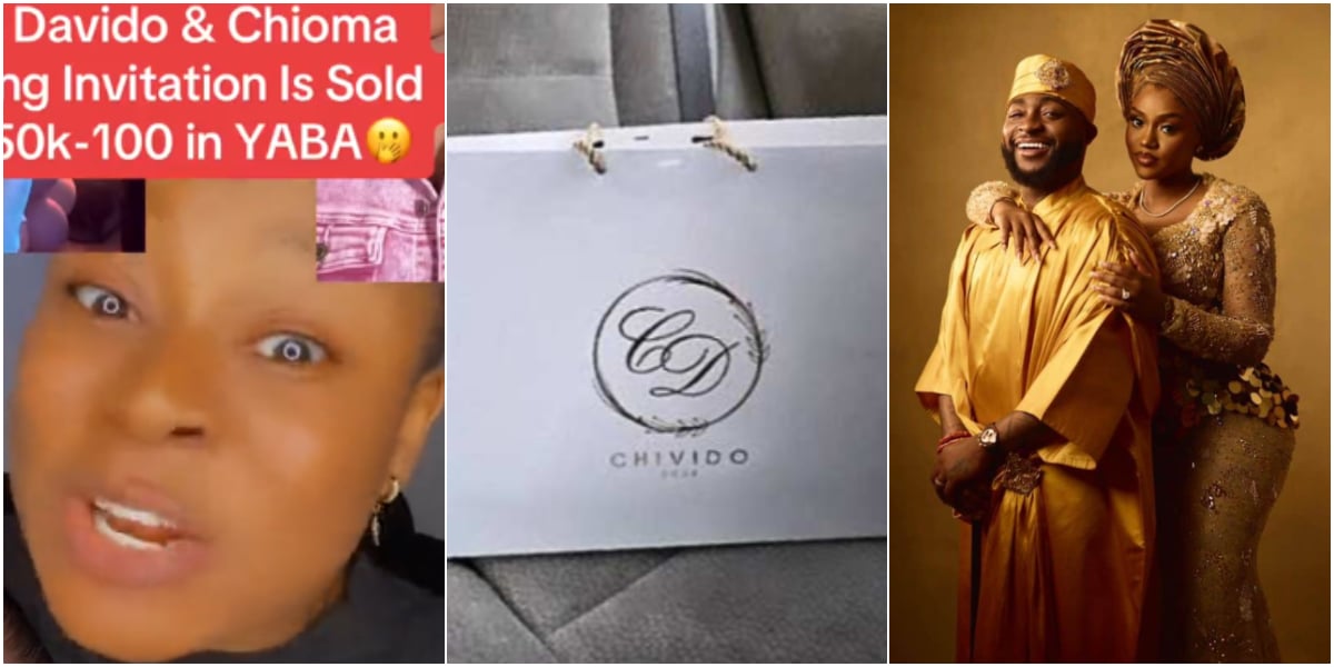 CHIVIDO24: Lady cries out over fake Davido wedding invitation cards being sold in Lagos