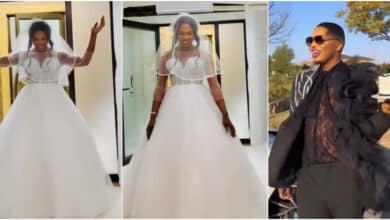Man causes buzz online as he wears wedding gown to celebrate his 30th birthday