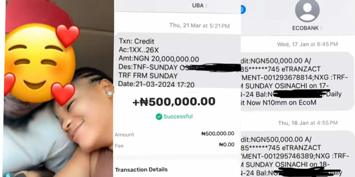 Lady gushes over husband whose love language is sending her money, shows off alerts