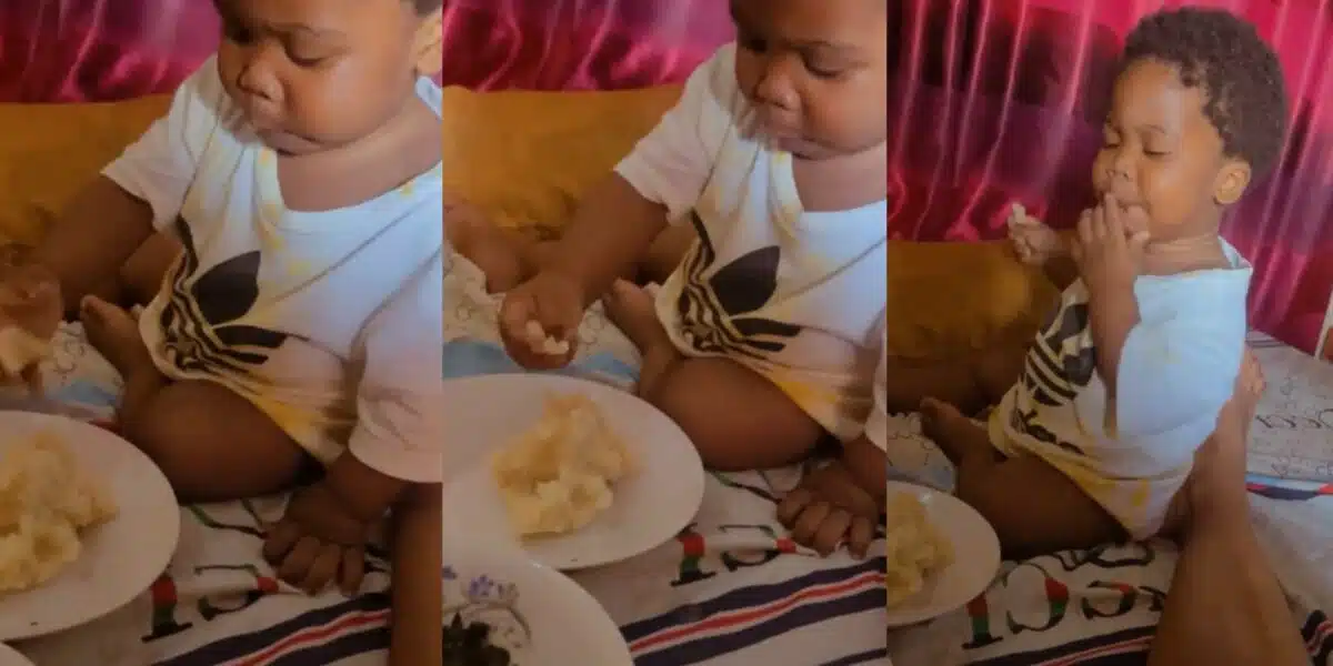 Video of little boy expertly moulding eba stuns netizens