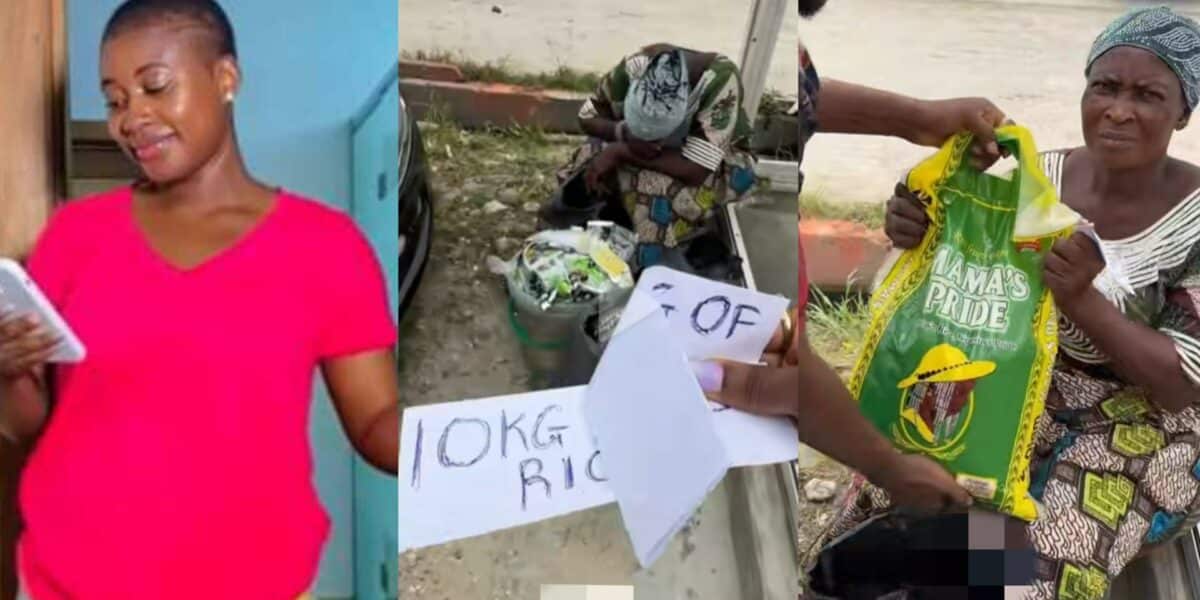 Street vendor stranger bag of rice