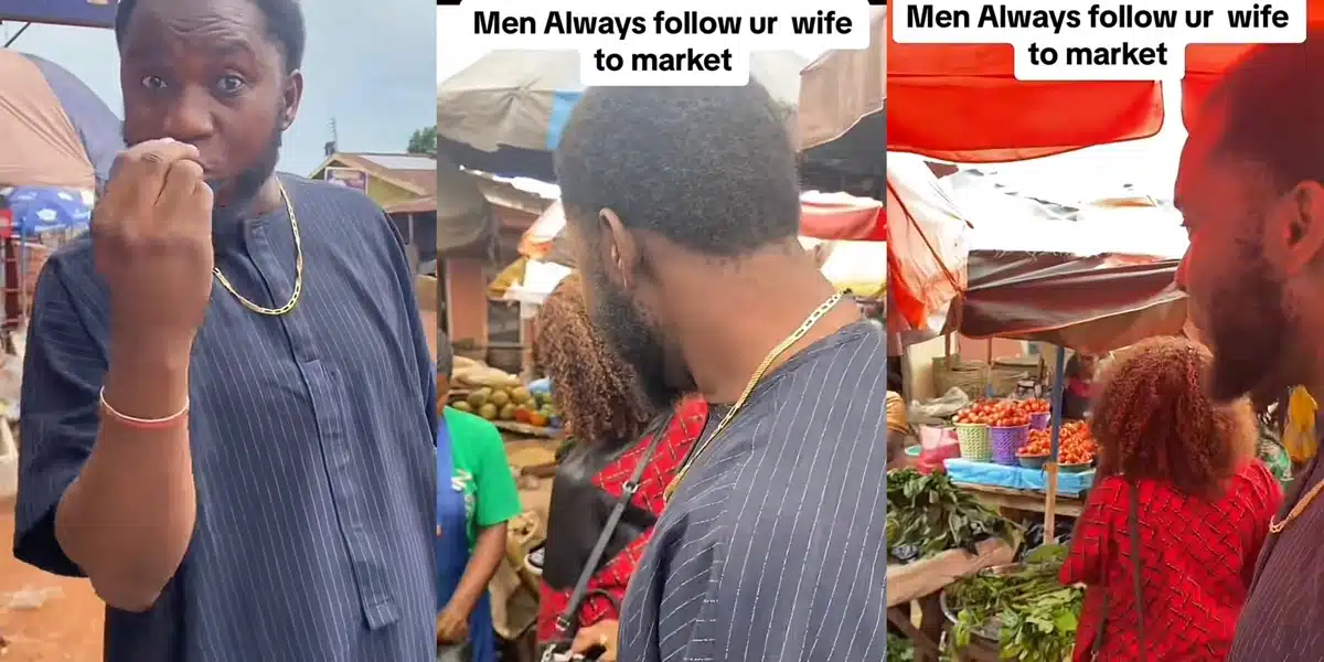 Man follows wife to market, claims she is extorting him